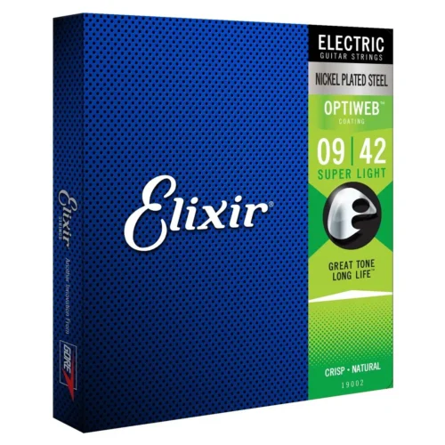 Dây đàn guitar điện Elixir 3313219002, OPTIWEB, Super Light (.009-.042)