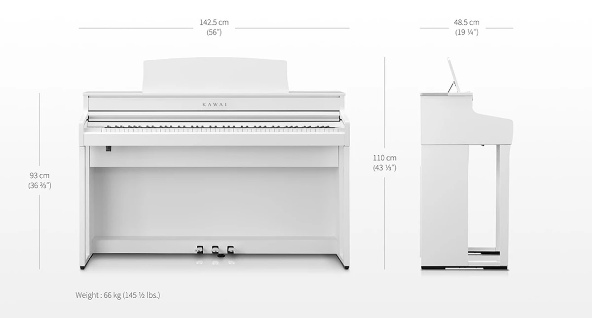 kich thuoc dan piano dien kawai ca501