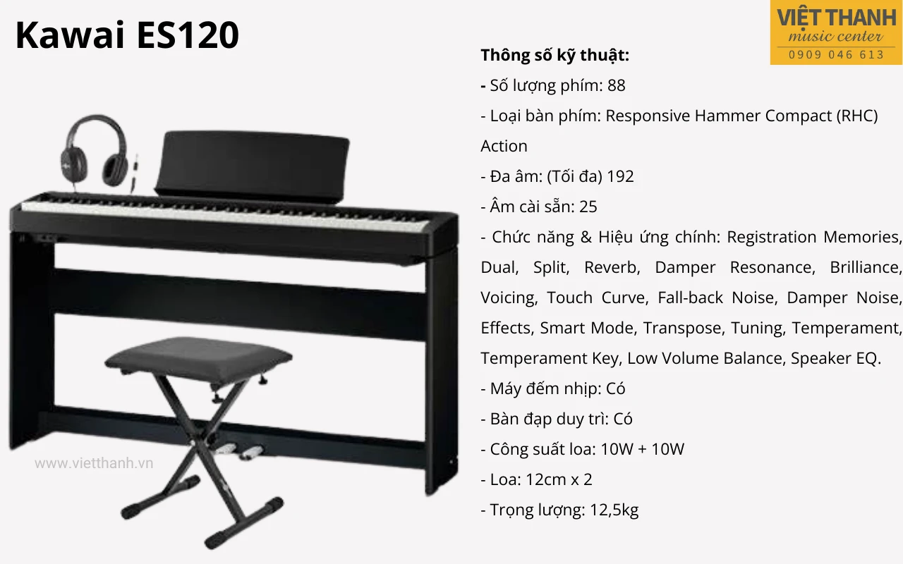 dan piano dien kawai es120