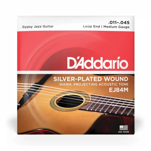 Dây đàn guitar acoustic D’Addario EJ84M, Loop End, Medium, 11-45