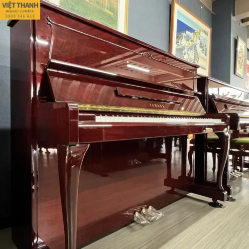 Đàn piano cơ Yamaha U10BiC cũ, màu gỗ, chân cong, cao 121cm