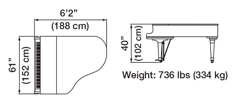 kich thuoc piano kawai gx-3