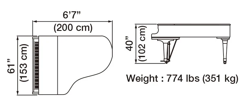 kich thuoc piano kawai gx-5