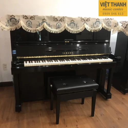 Khăn trùm đàn piano màu vàng nhạt họa tiết hoa