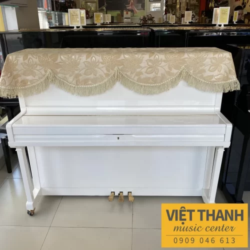 Khăn trùm đàn piano màu vàng kim thêu hoa nhập khẩu