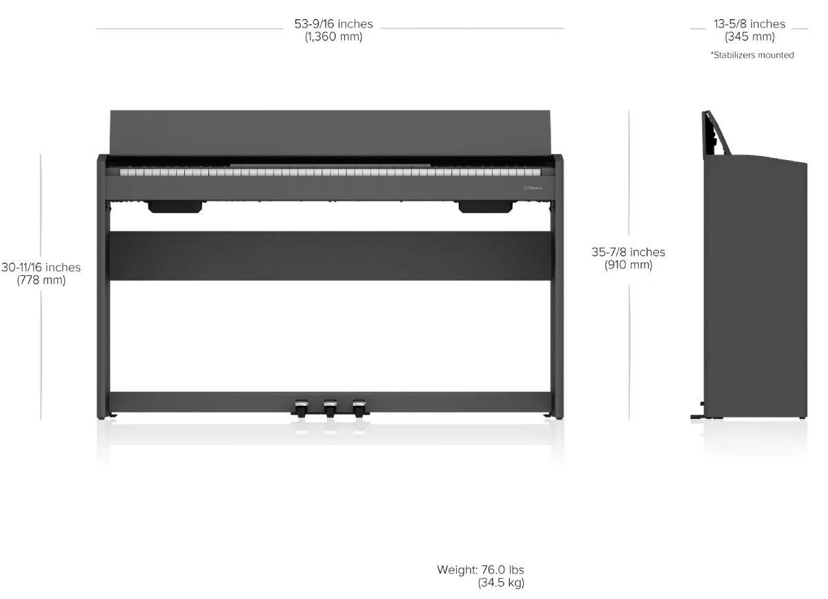 kich thuoc piano dien roland f107