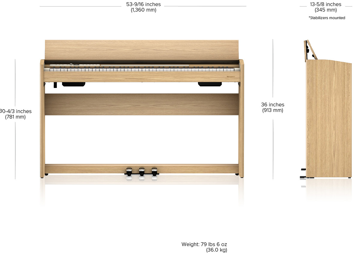 kich thuoc piano dien roland f701