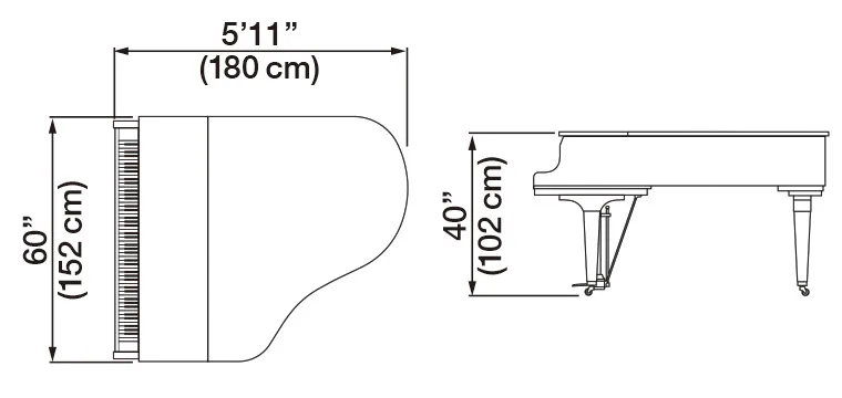 kich thuoc piano kawai gl-40