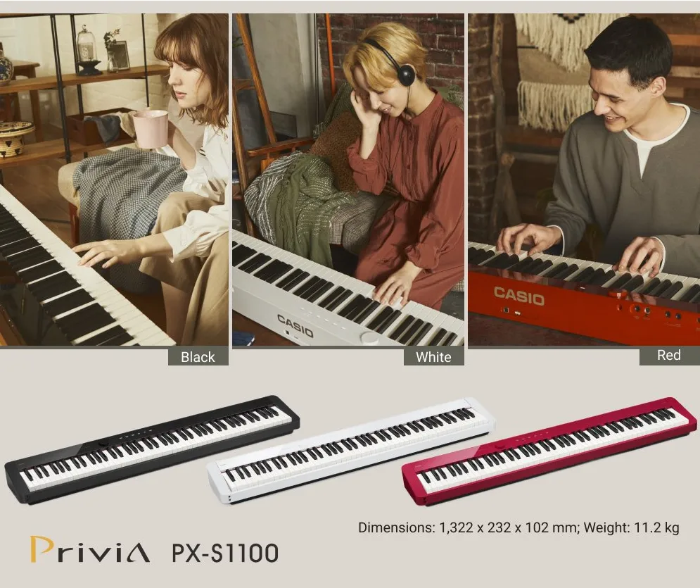 mau sac dan piano dien casio px-s1100