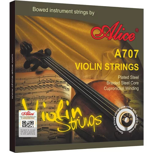 Bộ dây đàn violin Alice A707 làm từ thép cacbon cao cấp mạ bạch kim