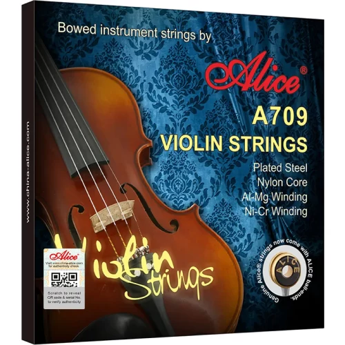 Bộ dây đàn violin Alice A709 làm từ thép cacbon cao cấp mạ bạch kim, lõi nylon