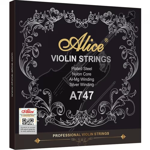 Bộ dây đàn violin Alice A747 làm từ thép cacbon cao cấp mạ bạch kim, lõi nylon