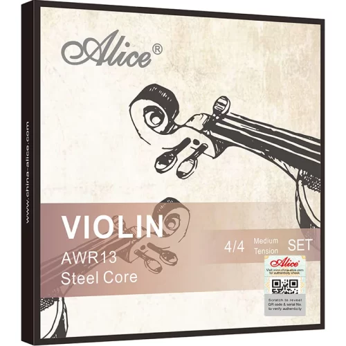 Bộ dây đàn violin Alice AWR13 được làm từ thép cacbon cao cấp mạ bạch kim