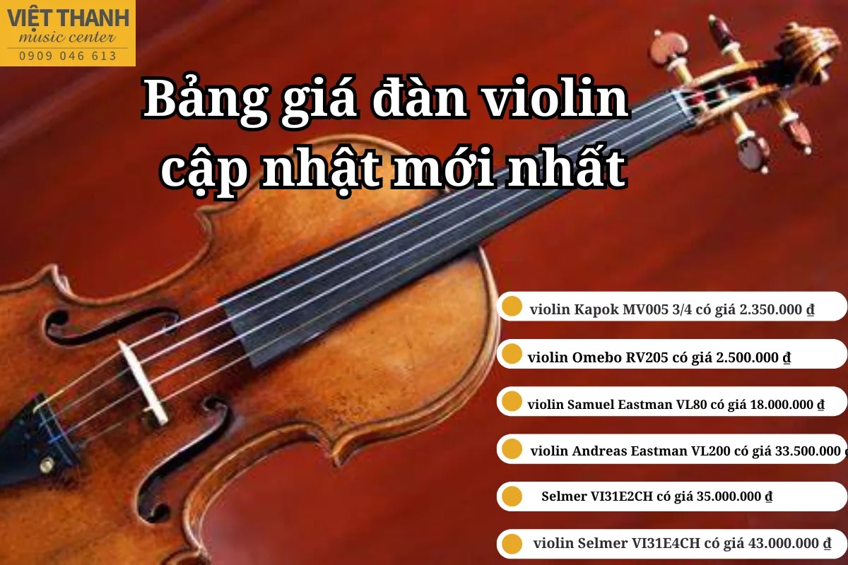 Bảng giá đàn violin cập nhật mới nhất