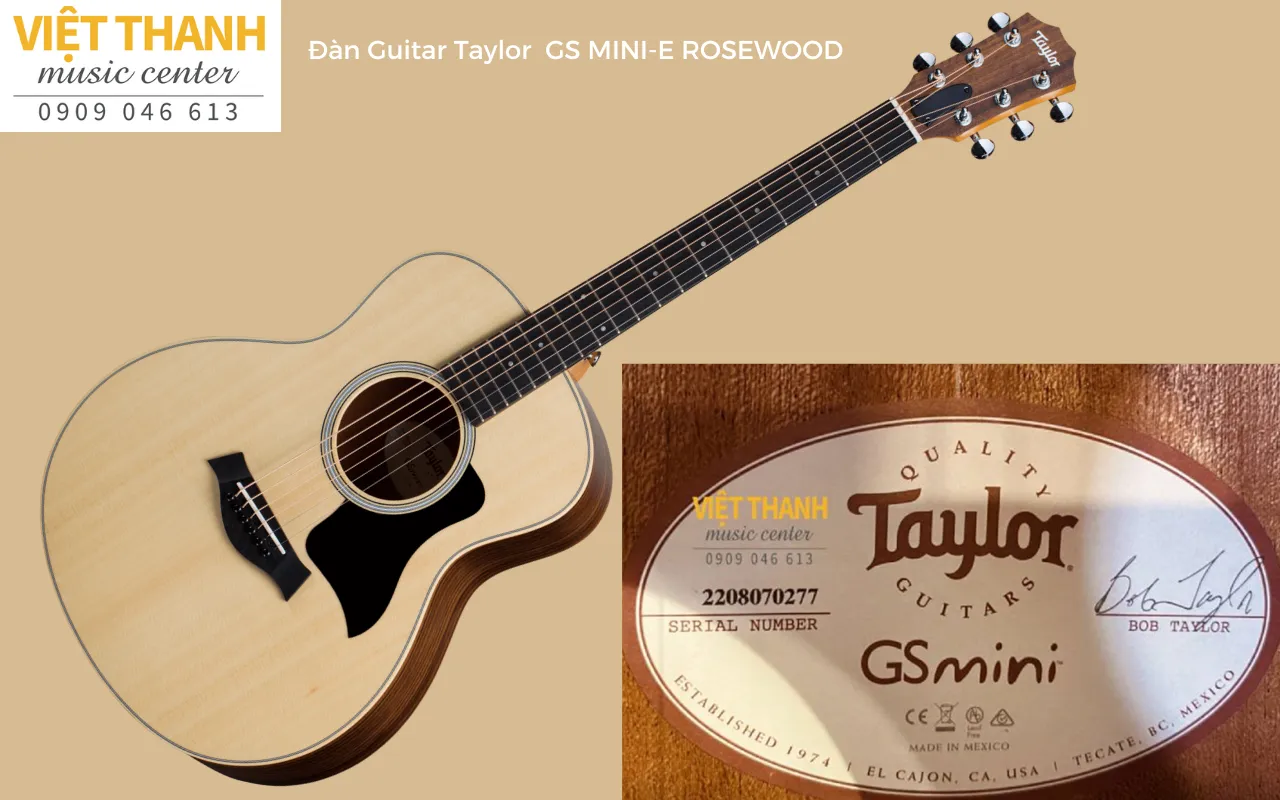 Đàn guitar Taylor GS Mini Rosewood có số Serial 10 số