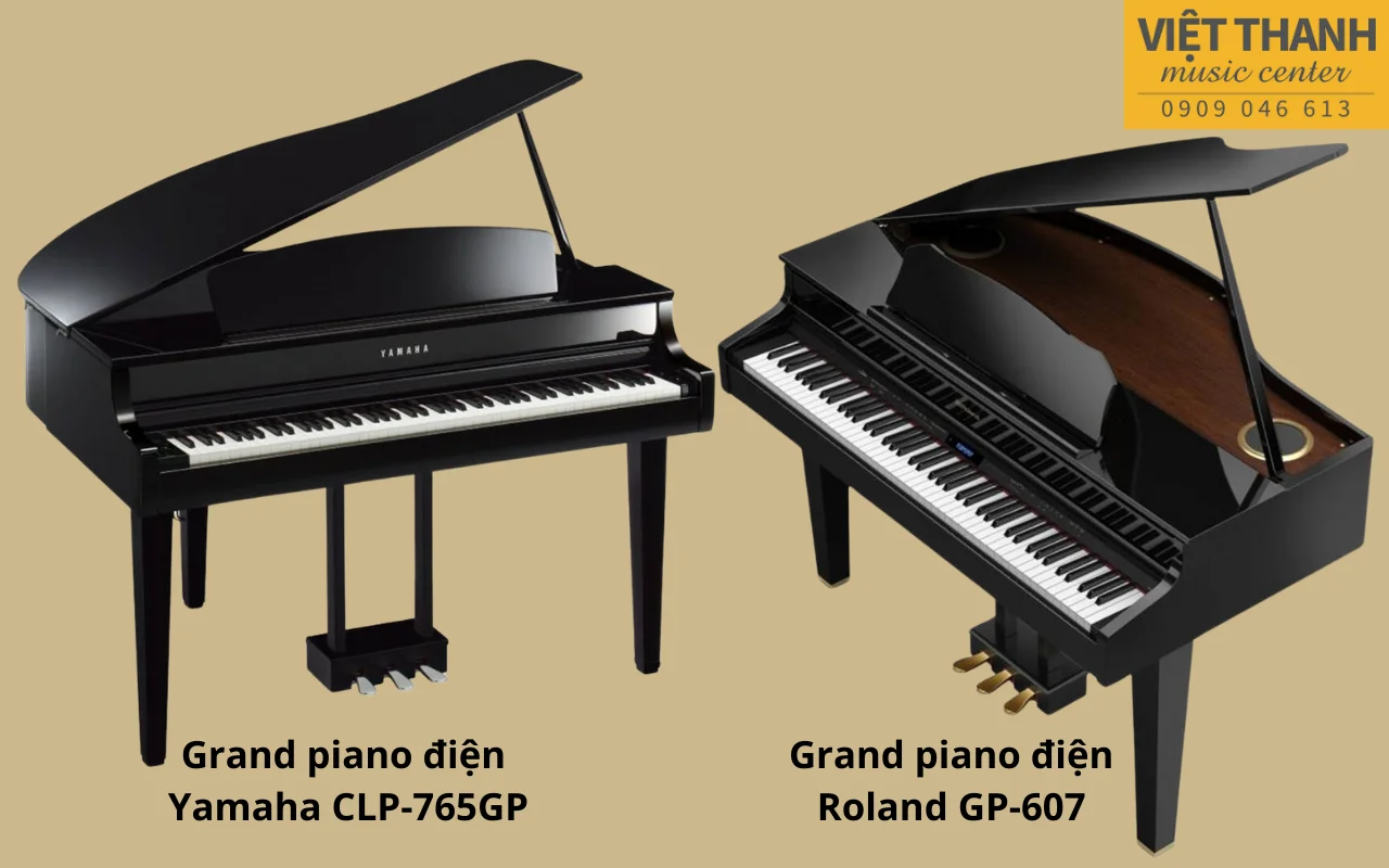 dan grand piano dien yamaha clp 765gp va roland gp 607