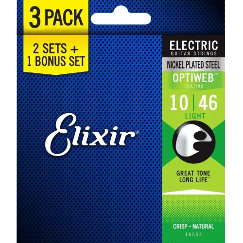 Dây đàn guitar điện Elixir 19052 lớp phủ OPTIWEB, cỡ 10-46