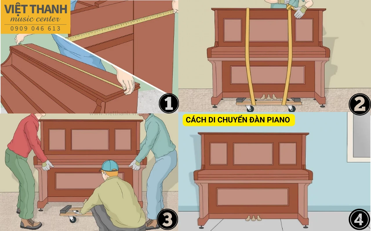 4 bước di chuyển đàn piano an toàn và hiệu quả