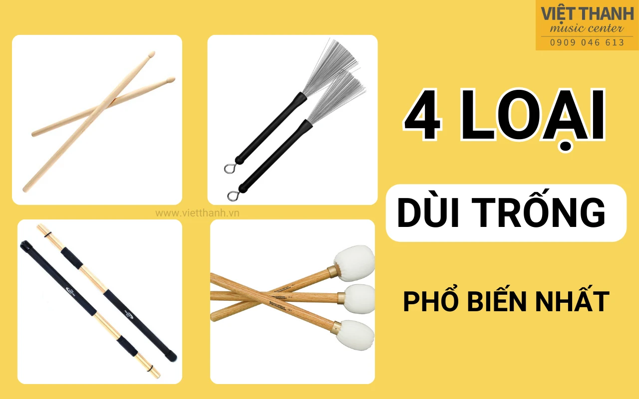 4 loại dùi trống phổ biến nhất hiện nay – nên chọn loại nào?