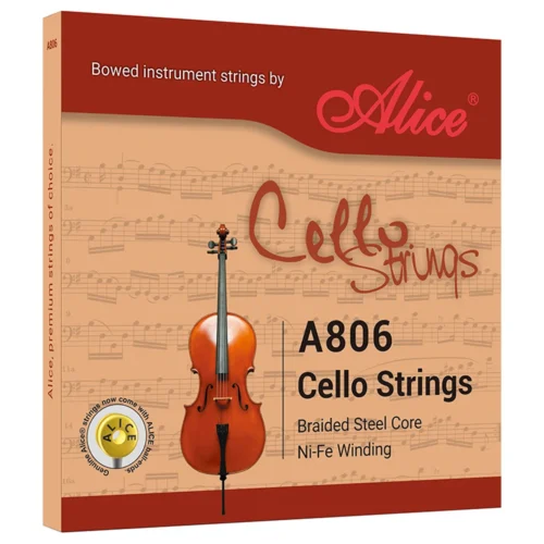 Bộ dây đàn cello Alice A806, lõi thép bện, quấn hợp kim niken-sắt