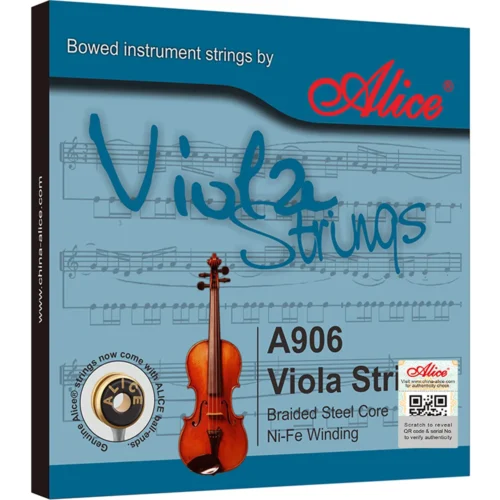 Bộ dây đàn viola Alice A906, lõi thép bện, quấn niken-sắt