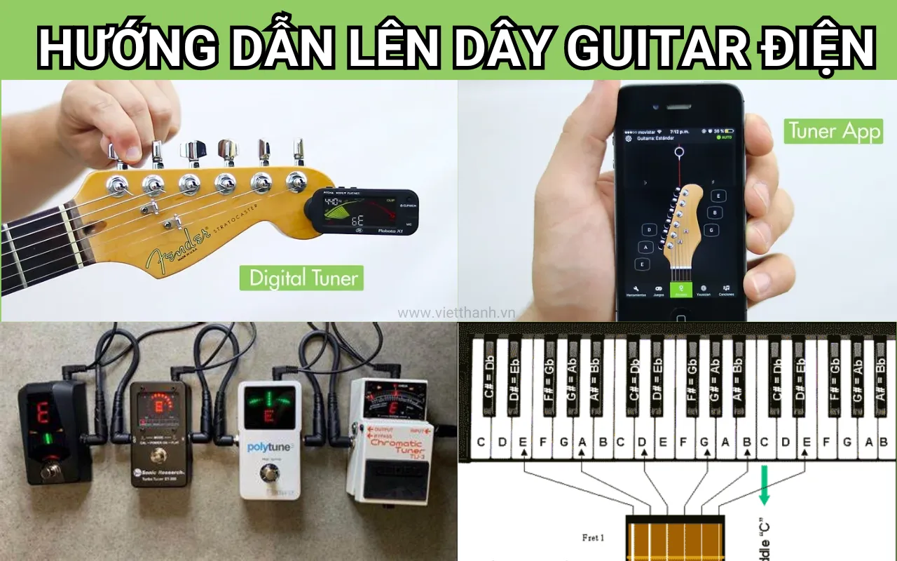 cach len day dan guitar dien nhanh chong