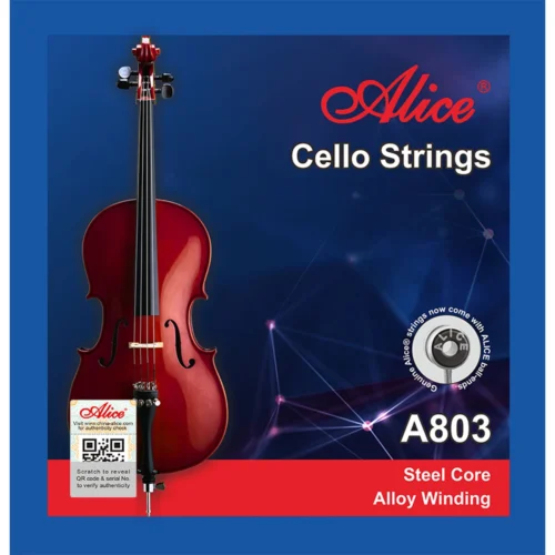 Bộ dây đàn cello Alice A803, lõi thép, quấn hợp kim