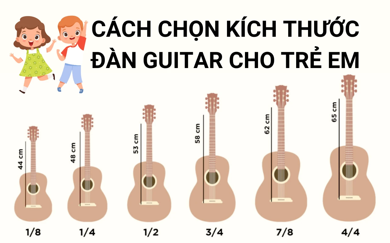 Cách chọn kích thước đàn guitar phù hợp cho trẻ em