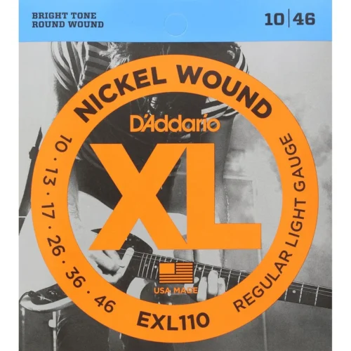 Dây đàn guitar điện D’addario EXL110-NYXL1046, dây mạ Niken, lõi thép Carbon cao cấp, Pack 2