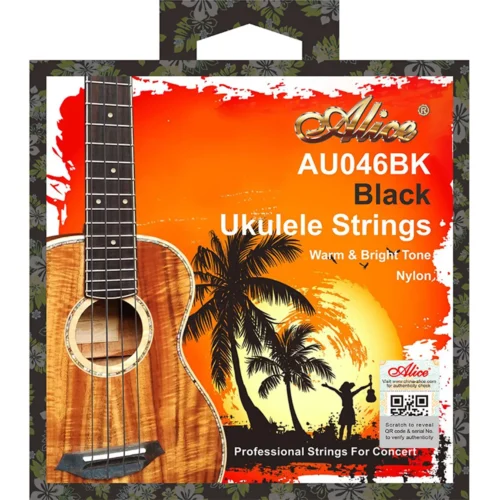 Bộ dây đàn Ukulele Alice AU046BK, Modified Nylon (Black)