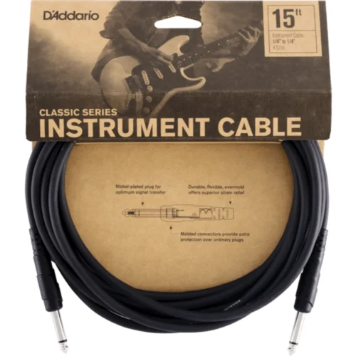 Dây cáp tín hiệu D’Addario PW-CGT-15, dài 4,5 mét, 2 đầu thẳng