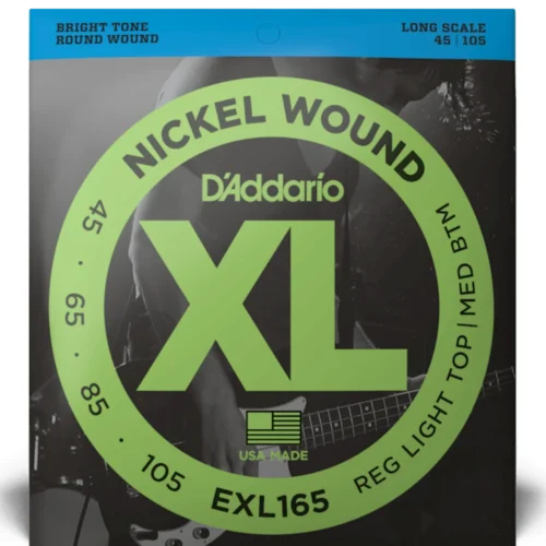 Bộ dây đàn guitar bass D’Addario EXL165, 45-105, Regular Light Top/Medium Bottom, Long