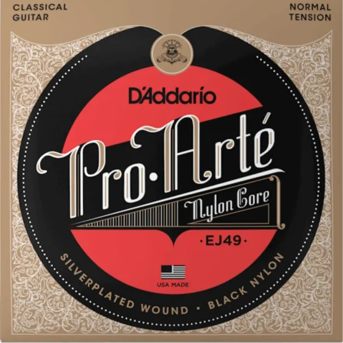 Bộ dây đàn guitar classic D’Addario EJ49, Pro-Arte’, Normal Tension, Black Nylon