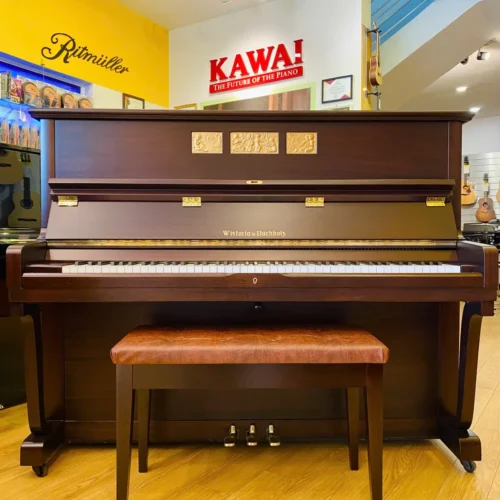 Đàn piano Wistaria U-Buchholz K120 màu gỗ, nội địa Nhật, giá chỉ 16 triệu