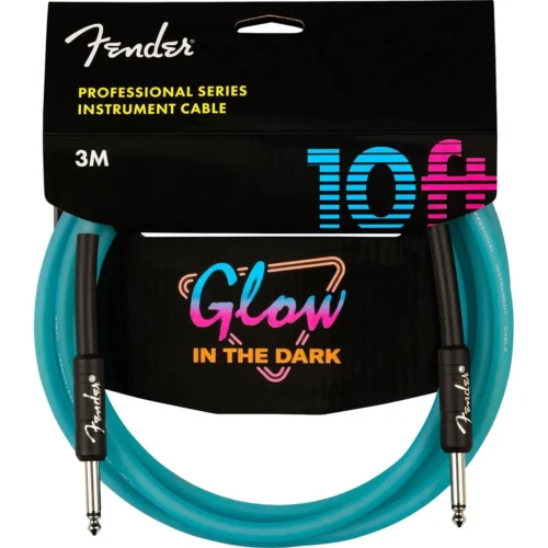 Dây cáp tín hiệu Fender 0990810108, dạ quang, 6 ly, dài 3 mét, 2 đầu thẳng