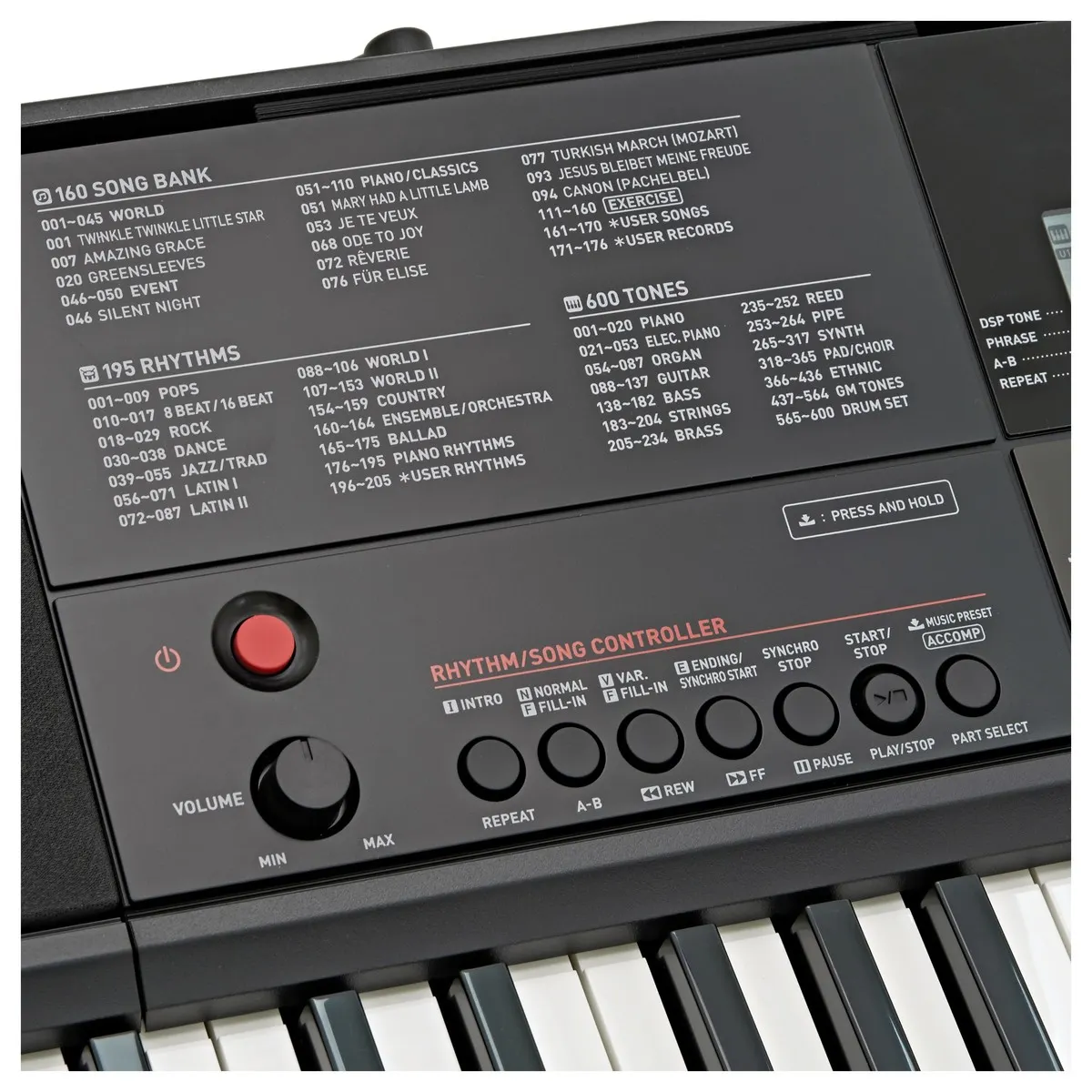bang dieu khien dan organ casio ct x700