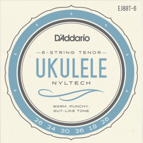Bộ dây đàn ukulele D’Addario EJ88T-6, 6 dây, Tenor, Nyltech