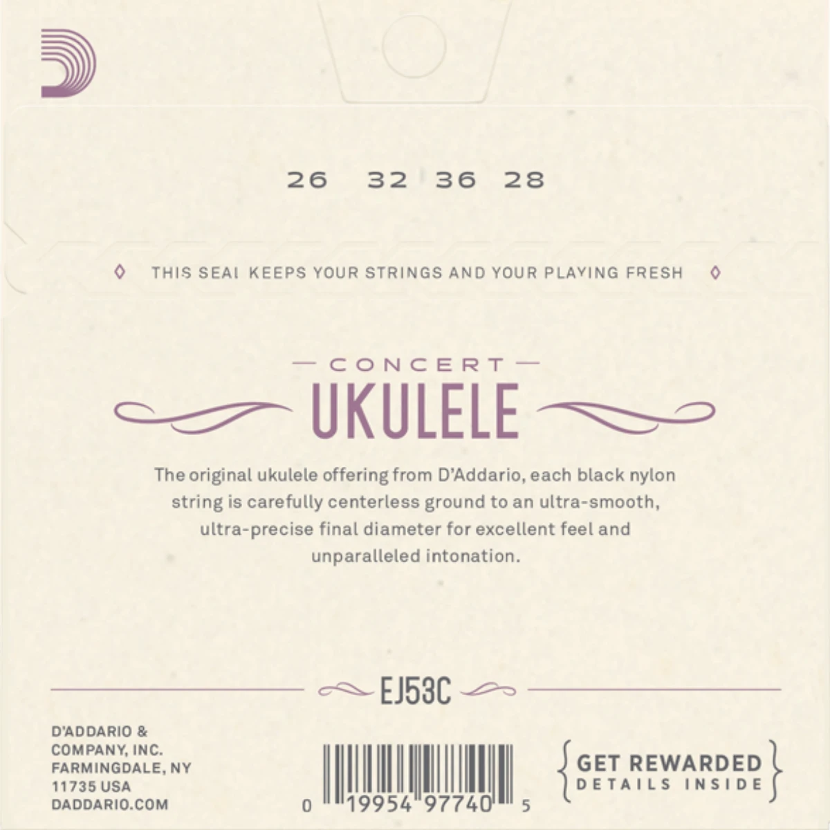 mat sau bo day dan ukulele d'addario ej53c