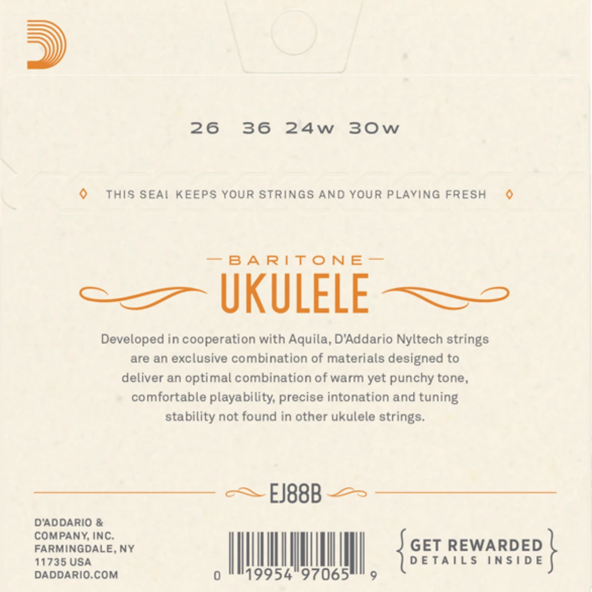 mat sau bo day dan ukulele d'addario ej88b