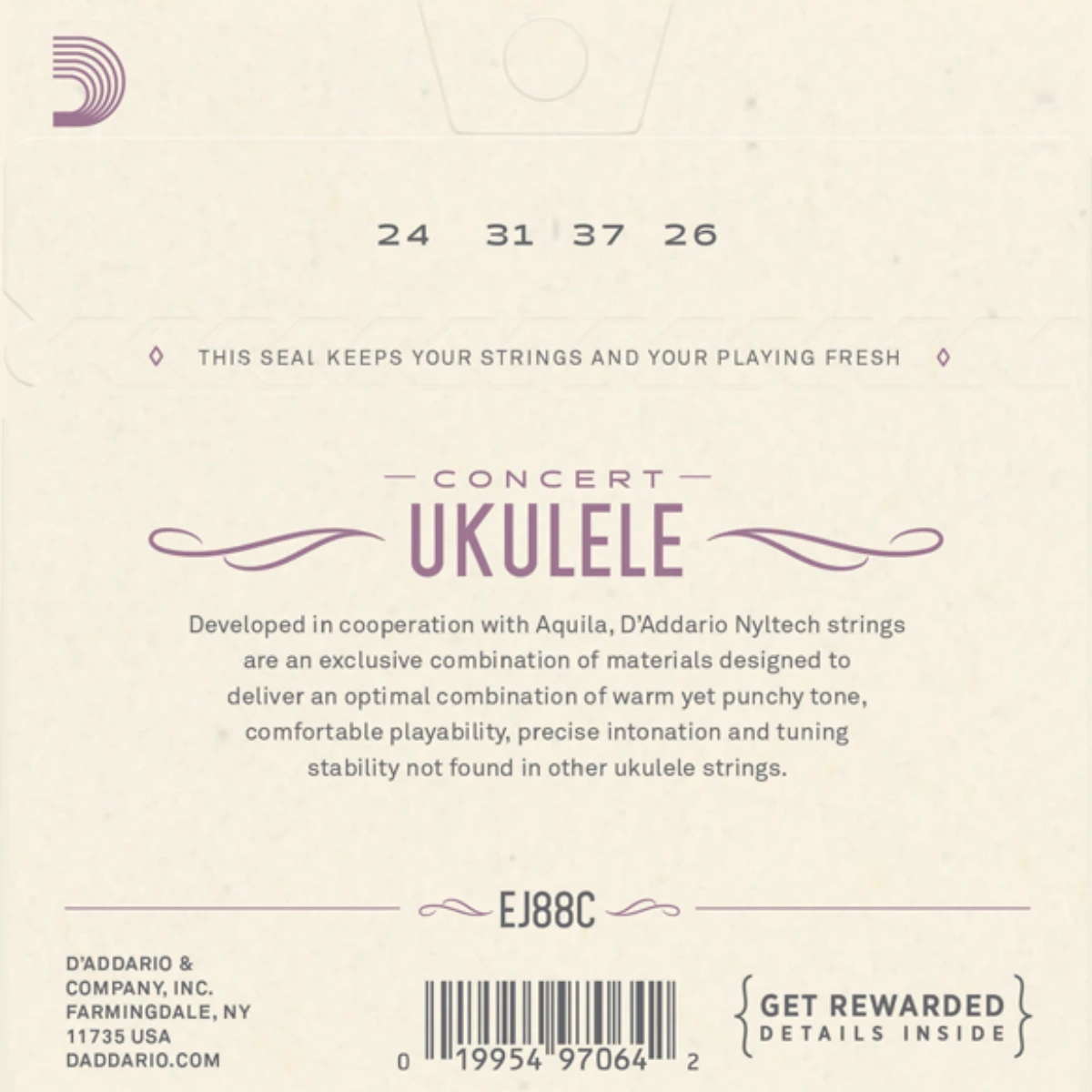 mat sau bo day dan ukulele d'addario ej88c
