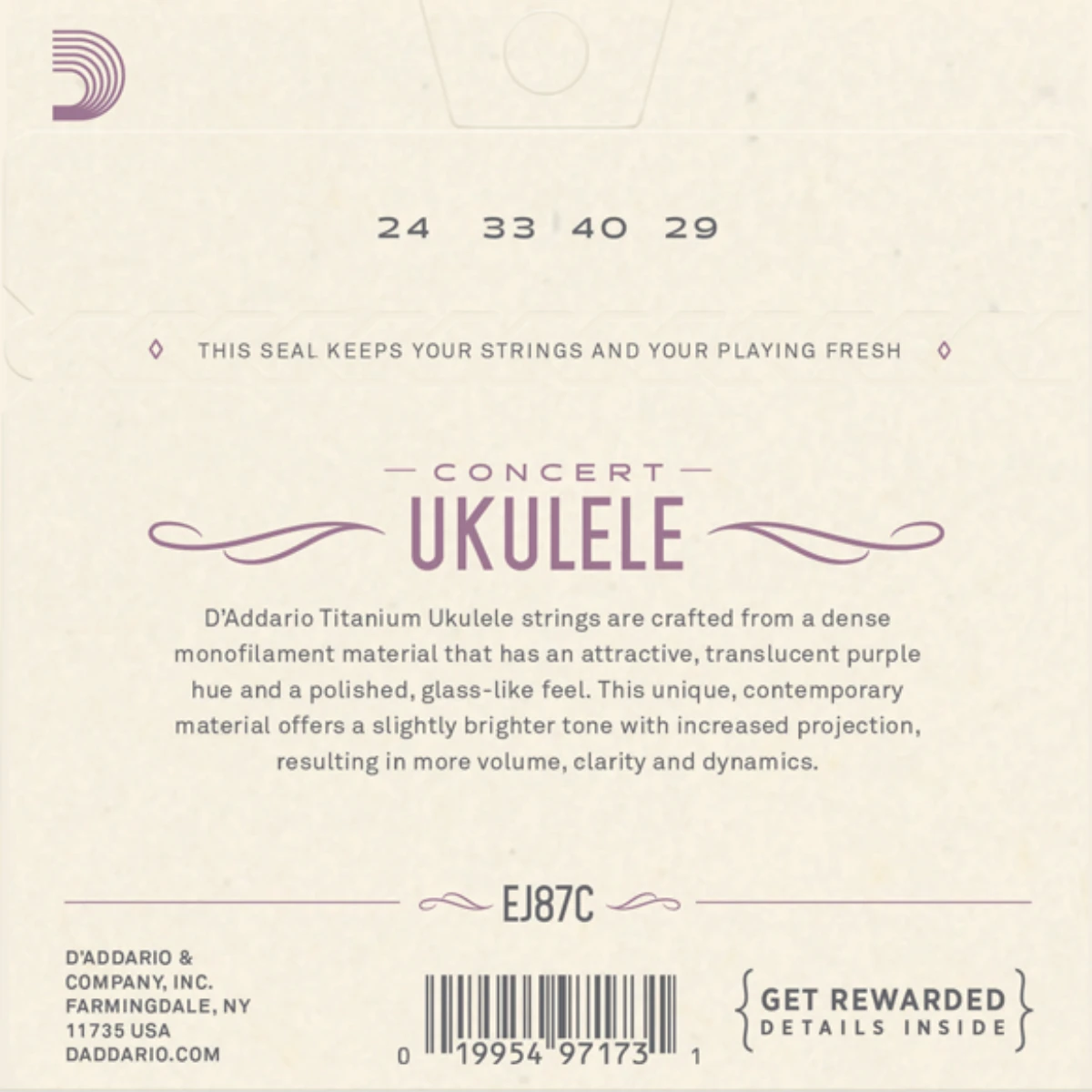 mat sau day dan ukulele d'addario ej87c