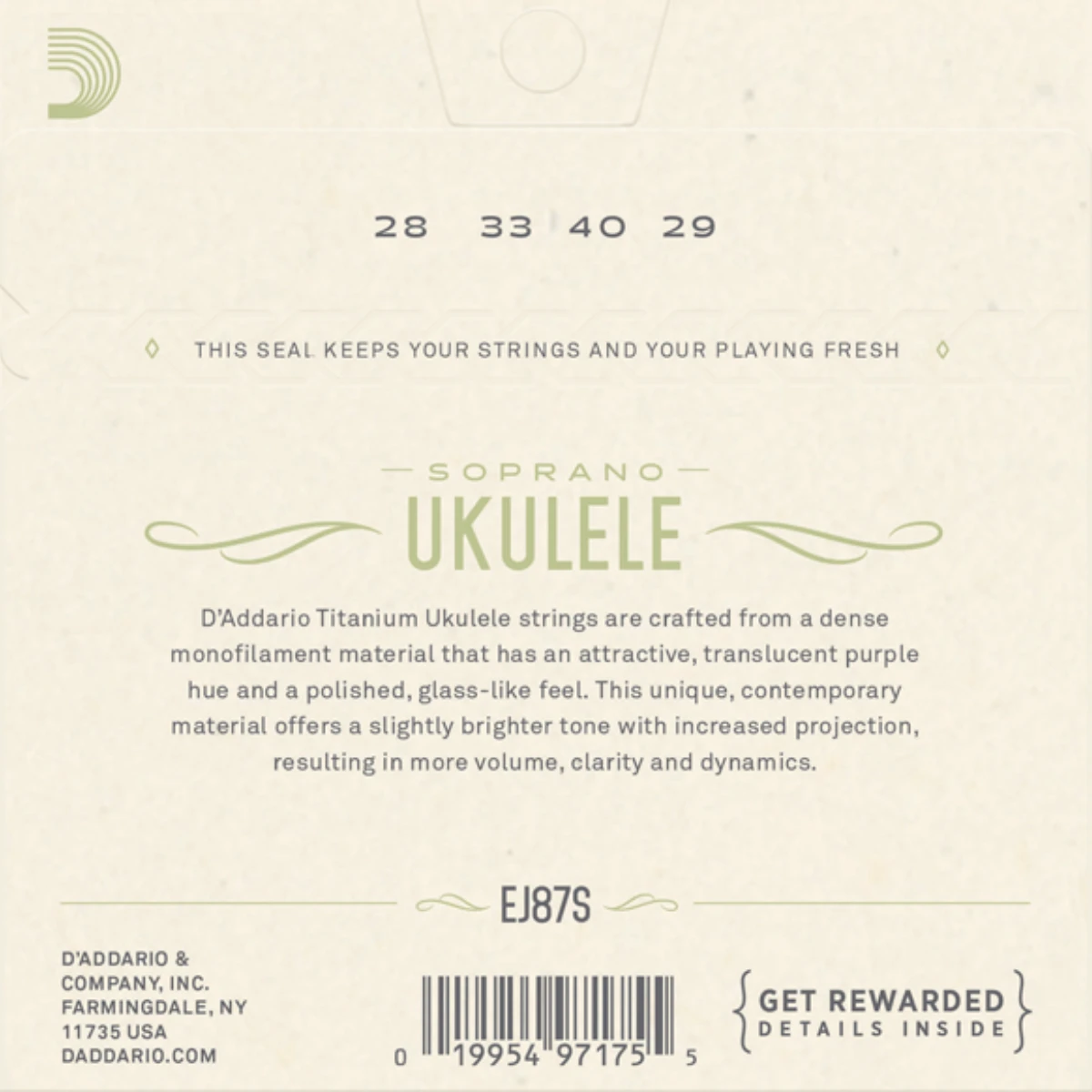 mat sau day dan ukulele d'addario ej87s