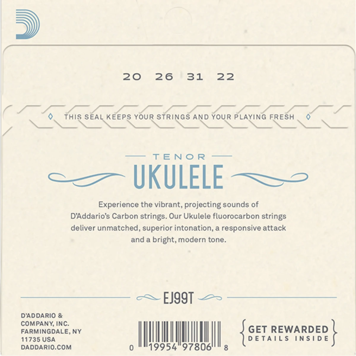 mat sau day dan ukulele d'addario ej99t