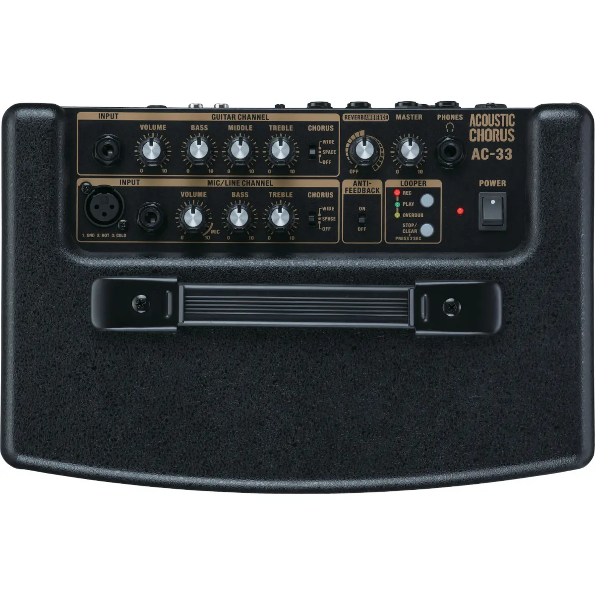 tay cam ampli guitar acoustic roland ac-33