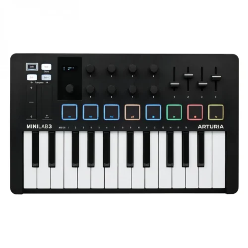 Midi Controller Arturia MiniLab 3, màu đen, trắng, xanh