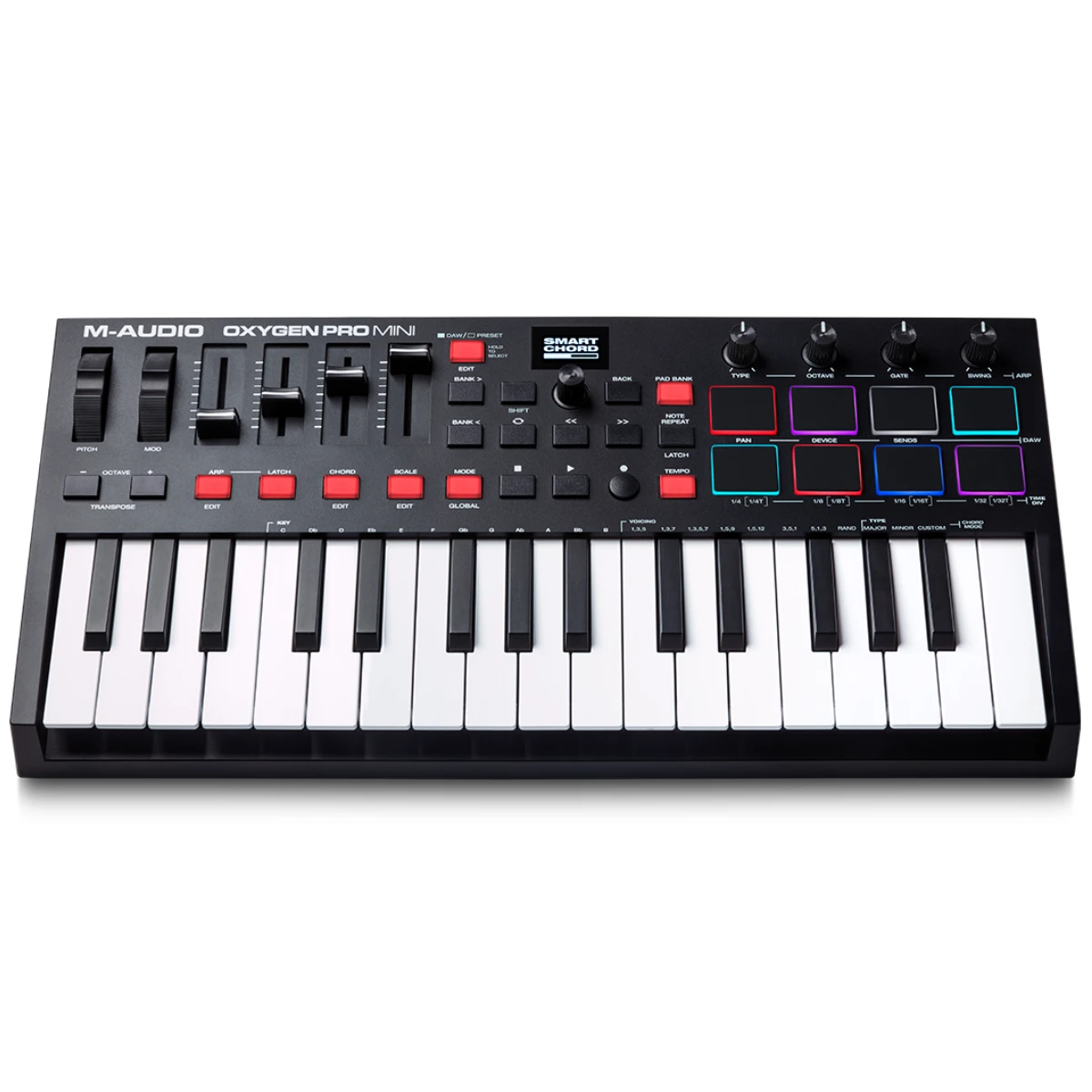 midi controller m audio oxygen pro mini mau den