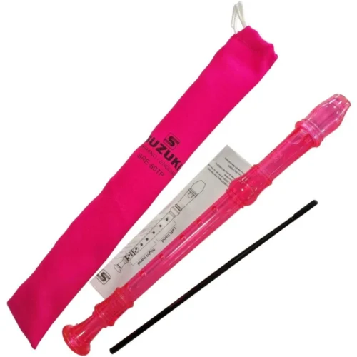 Sáo Recorder Suzuki SRE-80TP, chất liệu nhựa ABS, màu hồng