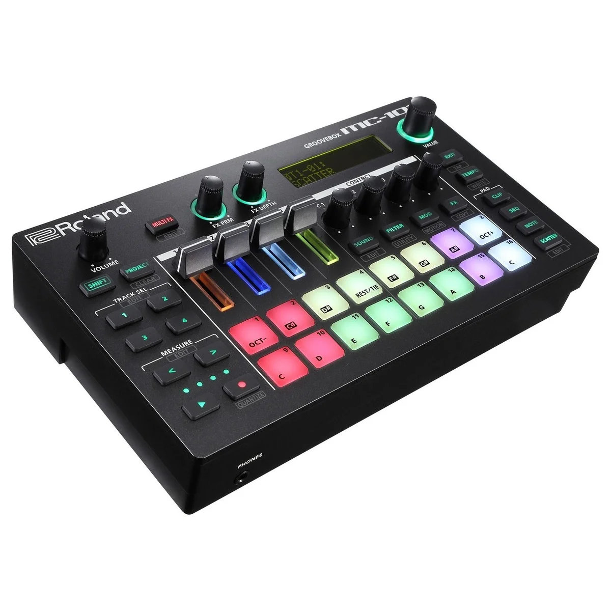 thiet bi san xuat nhac dien tu tich hop roland mc 101