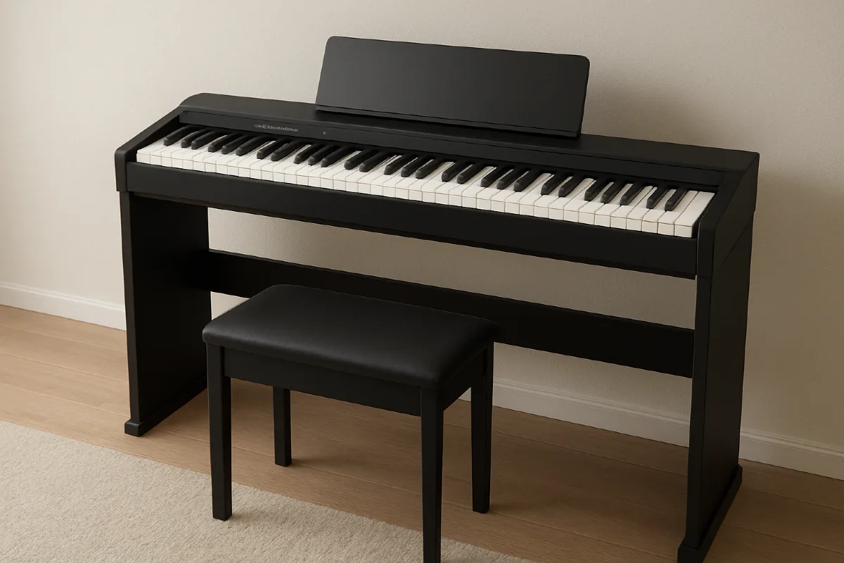 dan piano dien voi bang dieu khien don gian