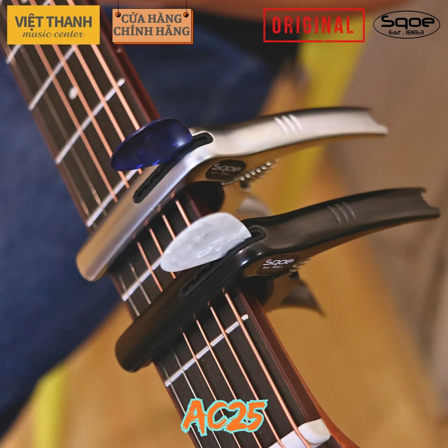 capo dan guitar sqoe ac25 3in1